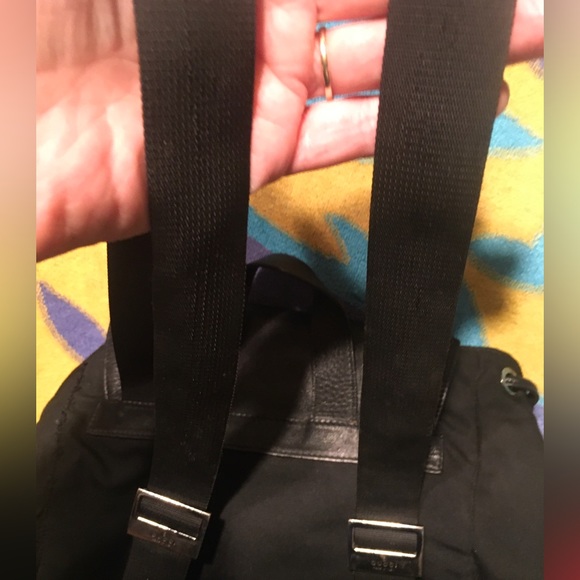 GUCCI Rucksack Backpack Nylon Leather Trim Slingback Daypack - Picture 10 of 16